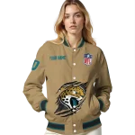 customized jacksonville jaguars claw tear beige varsity jacket best selling