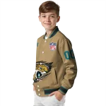 customized jacksonville jaguars claw tear beige varsity jacket best selling