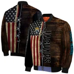 customized jacksonville jaguars flag wood brown bomber jacket best selling
