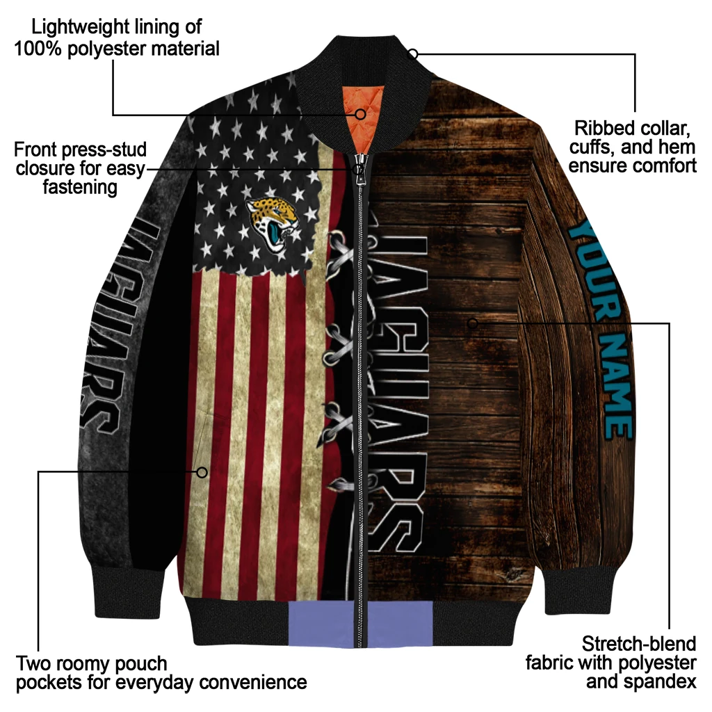 customized jacksonville jaguars flag wood brown bomber jacket new arrival customized jacksonville jaguars flag wood brown bomber jacket new arrival