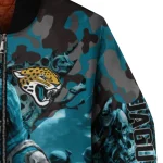 customized jacksonville jaguars skull horde teal bomber jacket best selling