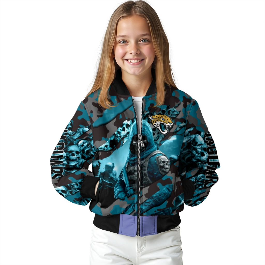 customized jacksonville jaguars skull horde teal bomber jacket top rated customized jacksonville jaguars skull horde teal bomber jacket top rated