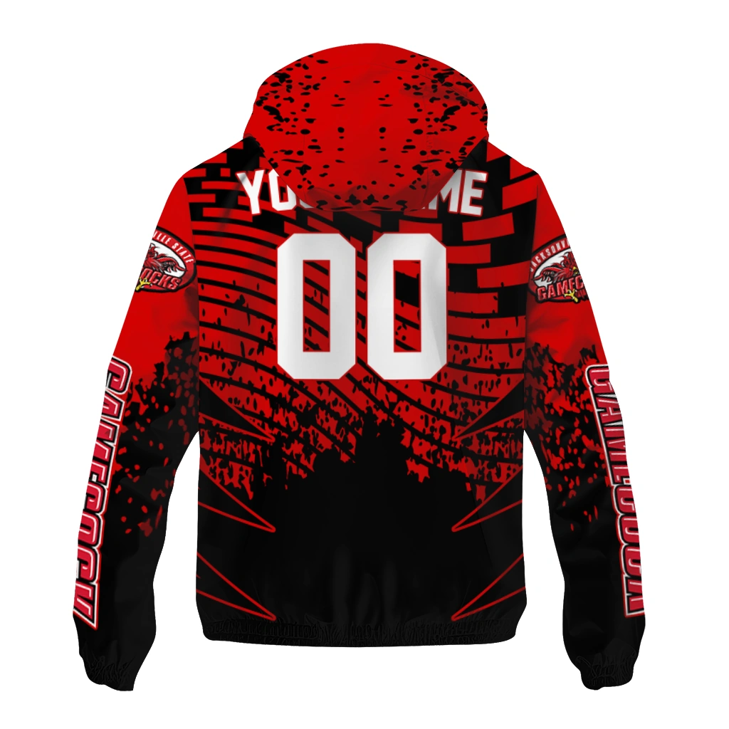 customized jacksonville state gamecocks brick motion red black windbreaker jacket fashion forward customized jacksonville state gamecocks brick motion red black windbreaker jacket fashion forward