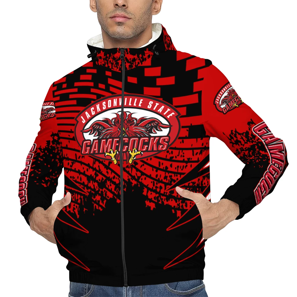customized jacksonville state gamecocks brick motion red black windbreaker jacket top rated customized jacksonville state gamecocks brick motion red black windbreaker jacket top rated