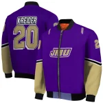 customized james madison dukes chevron style purple bomber jacket best selling