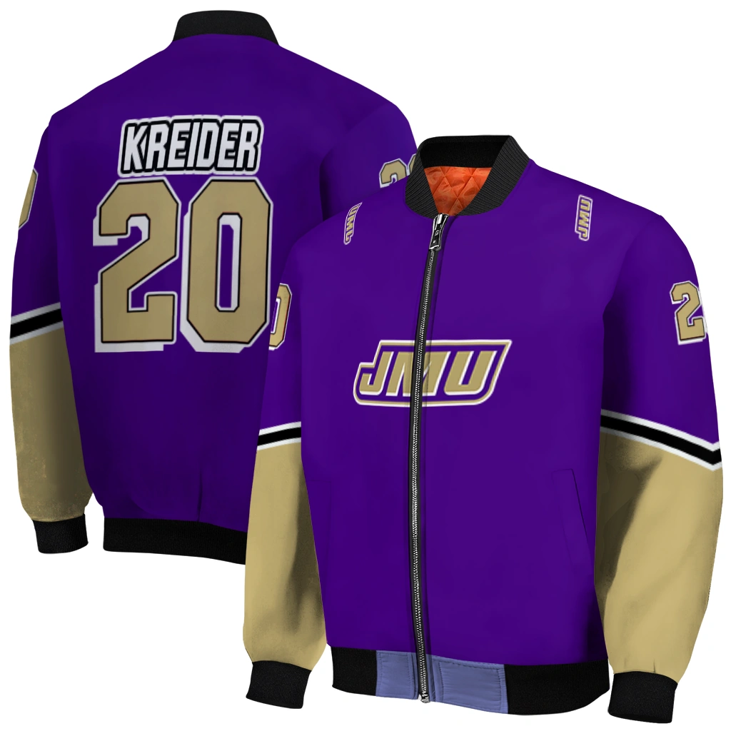 customized james madison dukes chevron style purple bomber jacket best selling customized james madison dukes chevron style purple bomber jacket best selling