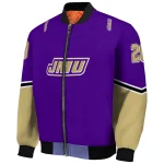 customized james madison dukes chevron style purple bomber jacket best selling