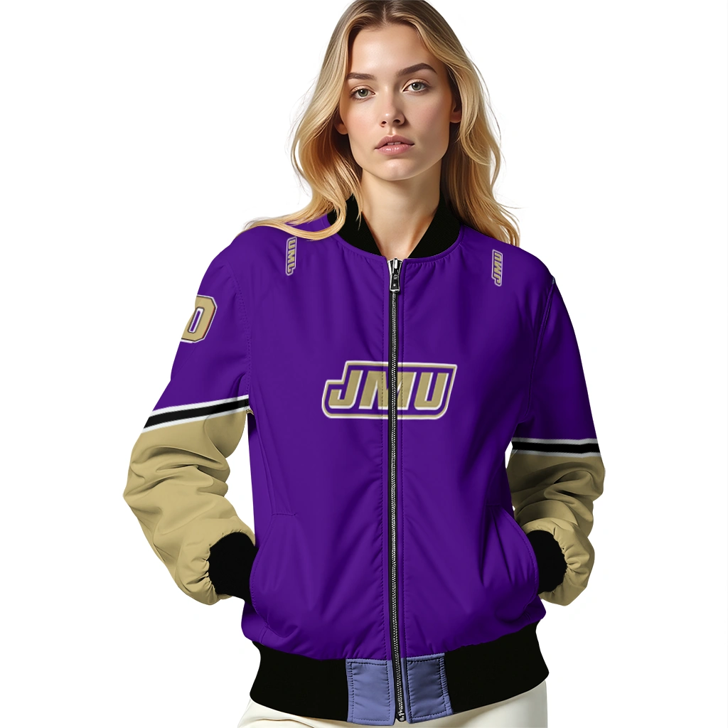 customized james madison dukes chevron style purple bomber jacket latest model customized james madison dukes chevron style purple bomber jacket latest model
