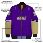 customized james madison dukes chevron style purple bomber jacket best selling