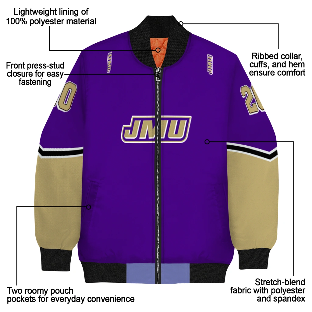 customized james madison dukes chevron style purple bomber jacket new arrival customized james madison dukes chevron style purple bomber jacket new arrival