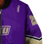 customized james madison dukes chevron style purple bomber jacket best selling