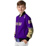 customized james madison dukes chevron style purple bomber jacket best selling