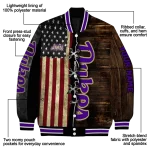 customized james madison dukes flag wood brown varsity jacket best selling