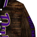 customized james madison dukes flag wood brown varsity jacket best selling