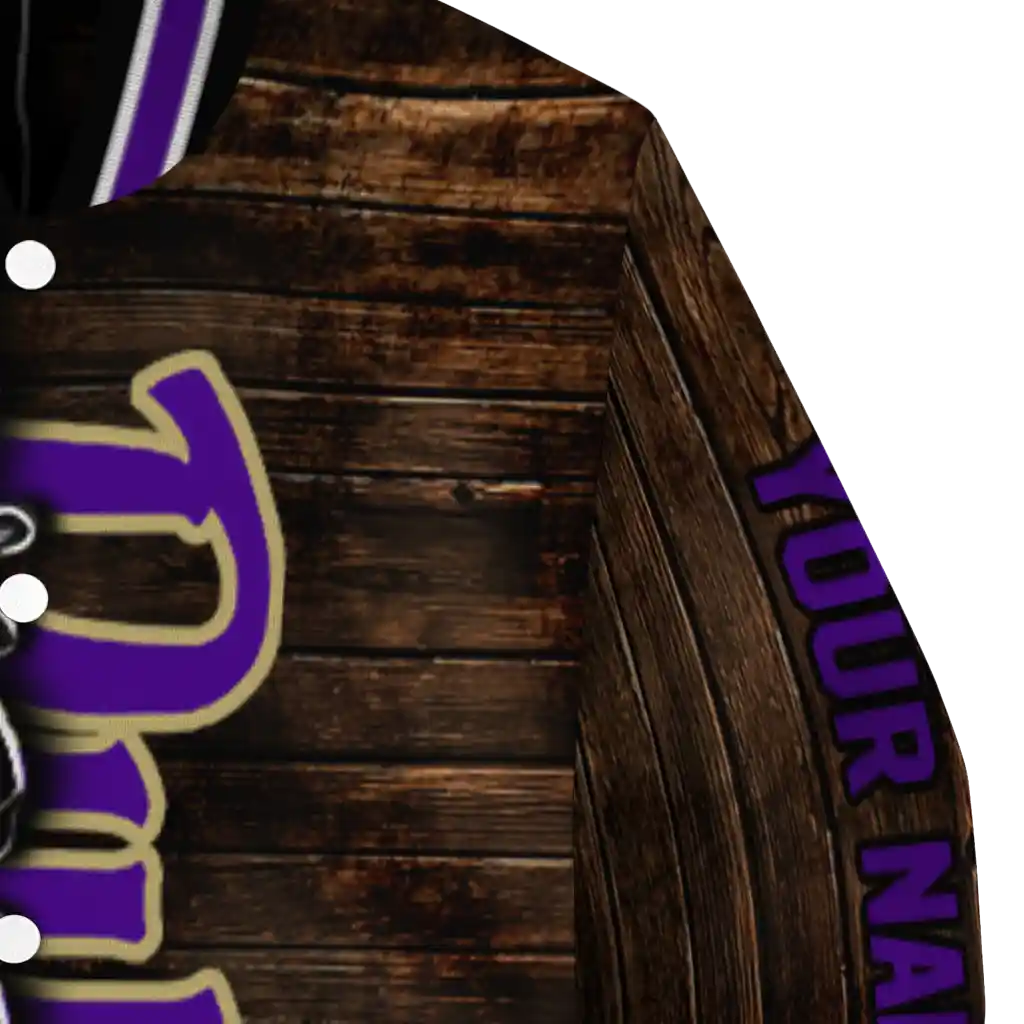 customized james madison dukes flag wood brown varsity jacket premium grade customized james madison dukes flag wood brown varsity jacket premium grade