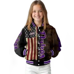 customized james madison dukes flag wood brown varsity jacket best selling