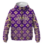 customized james madison dukes geometric blossom purple windbreaker jacket best selling