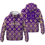 customized james madison dukes geometric blossom purple windbreaker jacket best selling