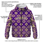 customized james madison dukes geometric blossom purple windbreaker jacket best selling