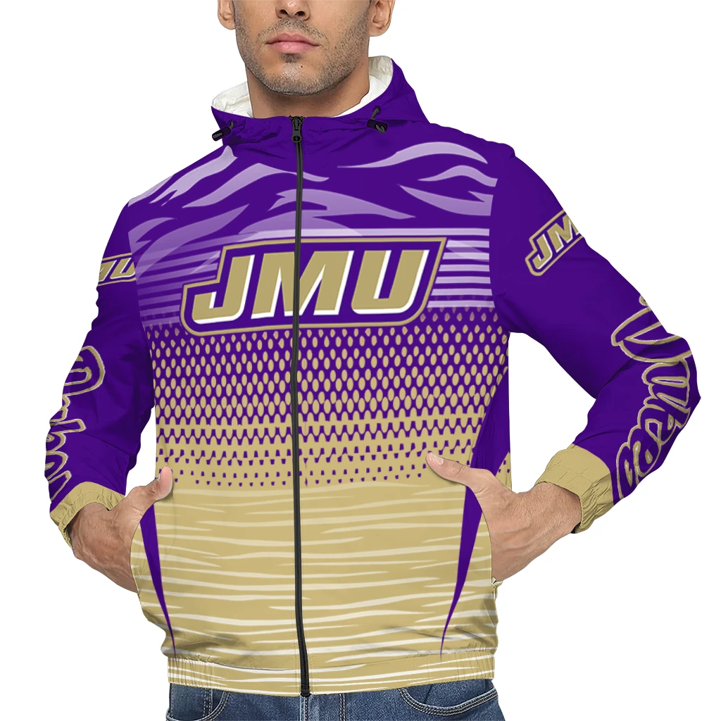 customized james madison dukes pattern layers purple windbreaker jacket top rated customized james madison dukes pattern layers purple windbreaker jacket top rated