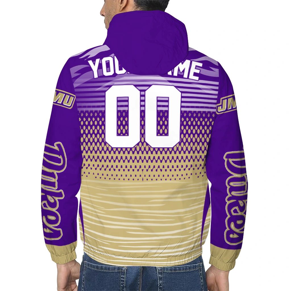 customized james madison dukes pattern layers purple windbreaker jacket trendy customized james madison dukes pattern layers purple windbreaker jacket trendy