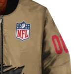 customized kansas city chiefs claw tear beige bomber jacket best selling