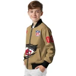customized kansas city chiefs claw tear beige bomber jacket best selling
