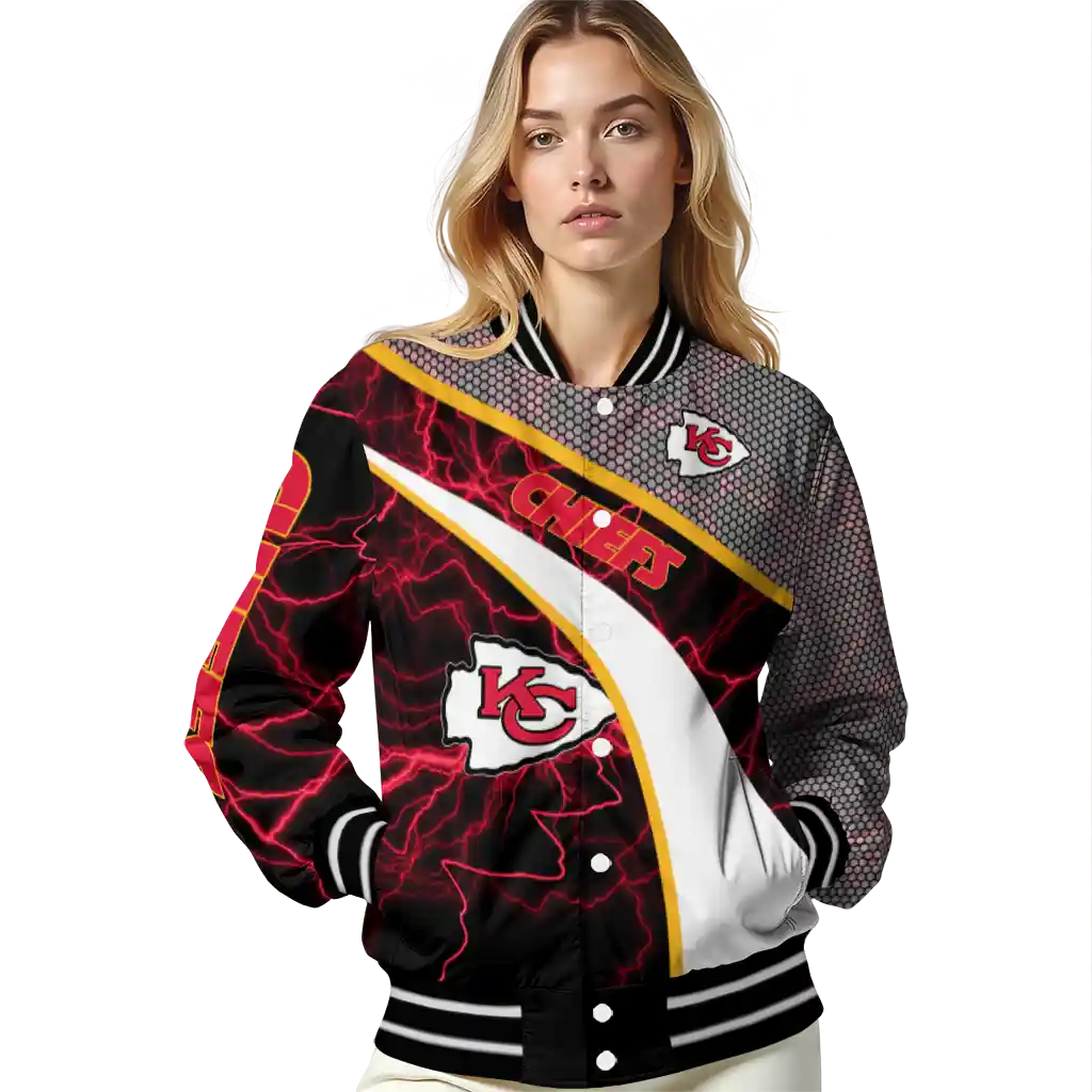customized kansas city chiefs electric flash red varsity jacket latest model customized kansas city chiefs electric flash red varsity jacket latest model