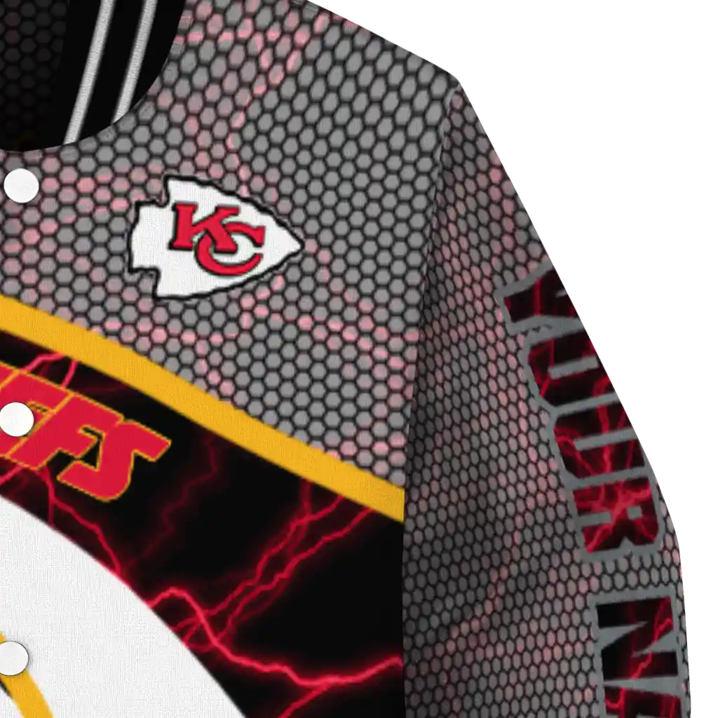 customized kansas city chiefs electric flash red varsity jacket premium grade customized kansas city chiefs electric flash red varsity jacket premium grade