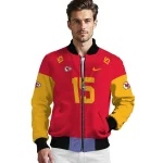 customized kansas city chiefs team patch red bomber jacket best selling