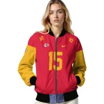 customized kansas city chiefs team patch red bomber jacket best selling
