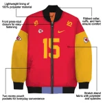 customized kansas city chiefs team patch red bomber jacket best selling