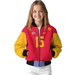 customized kansas city chiefs team patch red bomber jacket best selling