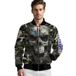 customized kansas jayhawks camouflage skull camouflage bomber jacket best selling
