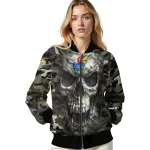 customized kansas jayhawks camouflage skull camouflage bomber jacket best selling