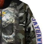 customized kansas jayhawks camouflage skull camouflage bomber jacket best selling