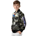 customized kansas jayhawks camouflage skull camouflage bomber jacket best selling