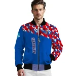 customized kansas jayhawks camouflage splash blue bomber jacket best selling