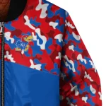 customized kansas jayhawks camouflage splash blue bomber jacket best selling