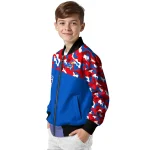 customized kansas jayhawks camouflage splash blue bomber jacket best selling
