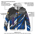 customized kansas jayhawks claw mesh blue gray windbreaker jacket best selling