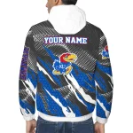 customized kansas jayhawks claw mesh blue gray windbreaker jacket best selling