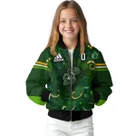 customized kansas jayhawks shamrock vortex green bomber jacket best selling