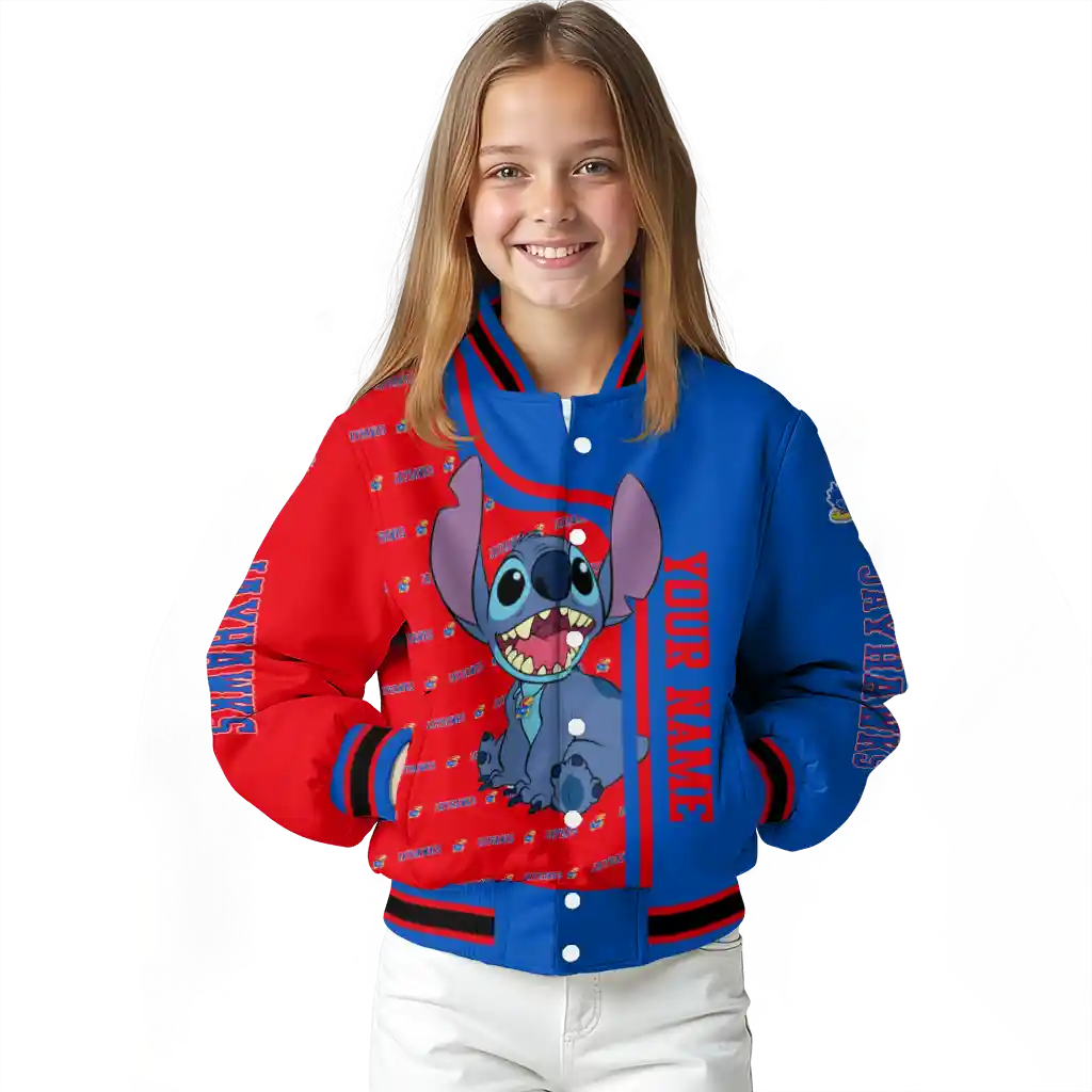 customized kansas jayhawks stitch laughing blue varsity jacket top rated customized kansas jayhawks stitch laughing blue varsity jacket top rated
