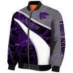 customized kansas state wildcats electric flash purple bomber jacket best selling