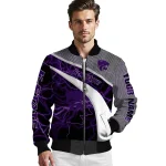 customized kansas state wildcats electric flash purple bomber jacket best selling