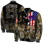 customized kansas state wildcats patriot deer camouflage varsity jacket best selling