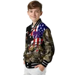 customized kansas state wildcats patriot deer camouflage varsity jacket best selling