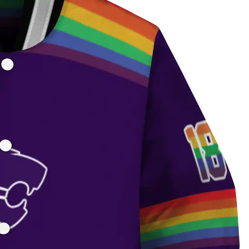 customized kansas state wildcats rainbow jersey number purple varsity jacket premium grade customized kansas state wildcats rainbow jersey number purple varsity jacket premium grade