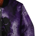 customized kansas state wildcats skull cluster purple bomber jacket best selling